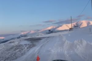 Zăpadă viscolită pe DN 67C