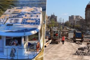 Traseu scurtat pentru vaporaşele de Bega, din cauza lucrărilor de la Podul Muncii. Se ridică tablierul