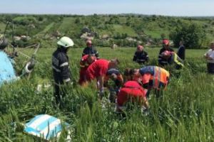 Turda: Un elicopter s-a prăbuşit - FOTO
