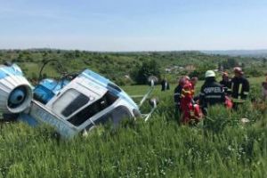 Turda: Un elicopter s-a prăbuşit - FOTO