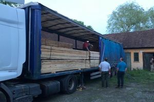 FOTO: Șofer din Alba amendat pentru transport ilegal de material lemnos, de poliţiştii din Hunedoara