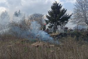 FOTO Incendiu într-un cimitir din judeţul Botoşani, în a doua zi de Paşte