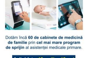 Concursul „Primul pas spre sănătate 4.0” pentru dotarea a 60 de cabinete de medicină de familie din mediul rural, lansat astăzi