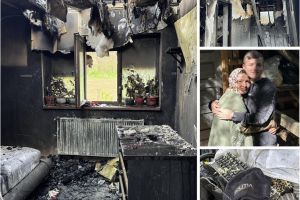 FOTO Poliţist criminalist rămas fără casă în urma unui incendiu. A rămas pe drumuri cu soţia şi copilul