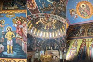 FOTO. Biserica din Sinaia, din nou în lumină. Pictura restaurată va fi binecuvântată de Mitropolitul Banatului