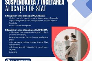 Informare ANPIS: Afla situatiile in care alocatia de stat pentru copii poate fi incetata sau suspendata