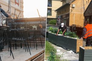 FOTO. Noi terase ridicate şi desfiinţate de primărie. Una „recidivistă” din centru şi una de pe Torontalului, printre cele vizate