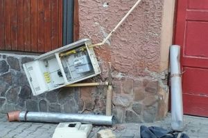 Țeavă de gaz ruptă în urma unui accident rutier, în Sighişoara