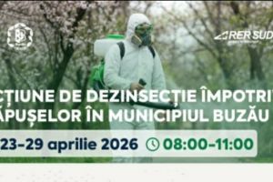 Primăria Buzău organizează în perioada 23-29 aprilie acţiunea de dezinsecţie împotriva căpuşelor