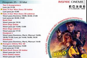 PROGRAM Inspire Cinema Alba Iulia. Ce filme vor rula în perioada 25-31 mai 2018