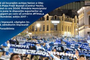 Primaria Craiova invita suporterii in Centrul Vechi, la Finala Cupei Romaniei Live, pe un ecran gigant
