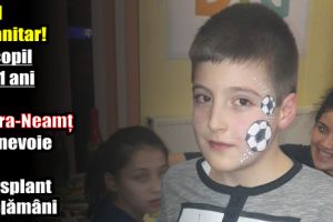 Apel umanitar! Un copil de 11 ani din Piatra-Neamţ are nevoie de transplant de plămâni