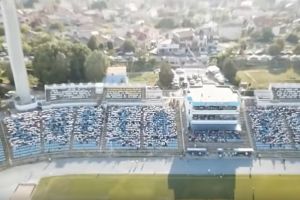 Spectacol surprins din drona: Care a fost mesajul creat in tribunele stadionului Farul“ prin coregrafia speciala alb-albastra“ (galerie foto + video)  