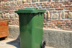 A furat un tomberon de gunoi