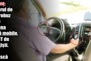 Neamţ: Şoferul de microbuz care butona două mobile, găsit de poliţişti. Vezi ce riscă