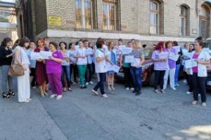 Angajaţii au protestat la Spitalul Judeţean de Urgenţă Cluj