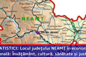 STATISTICI: Locul judeţului NEAMȚ în economia naţională: Învăţământ, cultură, sănătate şi justiţie