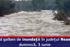 Cod galben de inundaţii în judeţul Neamţ, duminică, 3 iunie