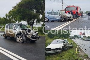 LIVE. Imagini de la eveniment. Accident rutier grav pe DN 39 intre Eforie Nord si Eforie Sud. Trei masini implicate. O victima incarcerata (galerie foto+video)               