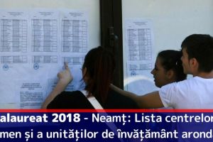 Bacalaureat 2018 – Neamţ: Lista centrelor de examen şi a unităţilor de învăţământ arondate