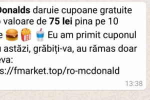 Atenţie la mesajele promoţionale de pe WhatsApp!