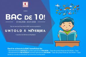 Absolventii de liceu care iau nota 10 la Bacalaureat vor intra gratuit la Untold si Neversea