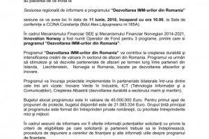 Sesiune regionala de informare a programului “Dezvoltarea IMM-urilor din Romania la CCINA Constanta