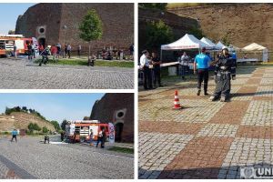 FOTO, LIVE VIDEO. Concursul ”Cel mai puternic pompier”, la Alba Iulia: 80 de pompieri militari din toată ţara se întrec în Cetatea Alba Carolina