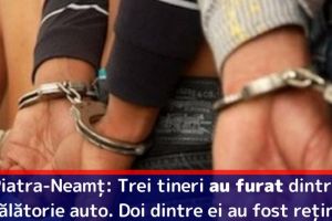 Piatra-Neamţ: Trei tineri au furat dintr-o spălătorie auto. Doi dintre ei au fost reţinuţi