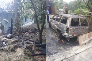 FOTOGALERIE. Incendii de amploare în judeţ. Două case şi o maşină au fost cuprinse de flăcări!