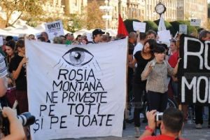 Protest pentru apararea Rosiei Montane, la Timisoara