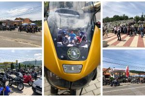 FOTO,VIDEO: Motoare şi lacrimi la înmormântarea motociclistului din Cugir, mort într-un accident în Germania. Omagiu adus bikerilor cugireni plecaţi prea devreme dintre noi