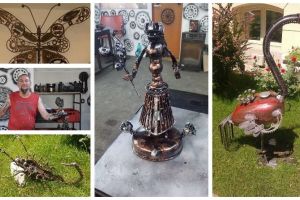 FOTO,VIDEO: Un tânăr din Alba face opere de artă din piese de maşină, toate uzate. Cum arată superbele creaţii, admirate în ţară şi străinătate
