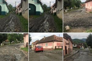 Strada din Sibiel furată de fiecare ploaie