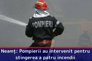 Neamţ: Pompierii au intervenit pentru stingerea a patru incendii