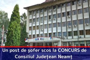 Un post de şofer scos la CONCURS de Consiliul Judeţean Neamţ