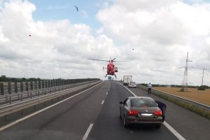ACCIDENT pe autostradă! Intervine elicopterul SMURD
