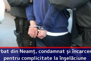 Bărbat din Neamţ, condamnat şi încarcerat pentru complicitate la înşelăciune