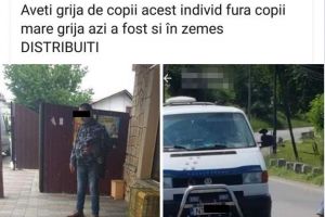 Omul negru se plimba prin Moineşti într-un microbuz alb
