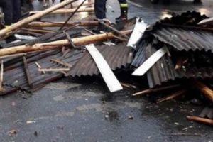 Gospodării inundate, copaci doborâţi, localităţi fără curent electric