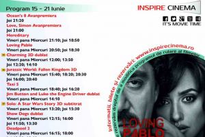 PROGRAM Inspire Cinema Alba Iulia. Ce filme vor rula în perioada 15-21 iunie 2018