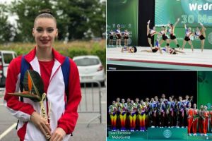 FOTO: O gimnastă din Alba, pe podium la Campionatele Mondiale de Gimnastică Aerobică din Portugalia