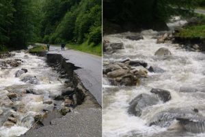 Râuşorul a „mâncat” drumul spre Râuşor