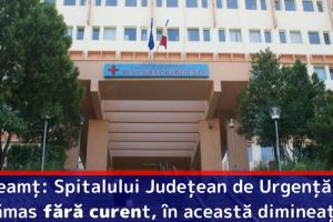 Spitalului Judeţean de Urgenţă din Piatra-Neamţ a rămas fără curent în această dimineaţă