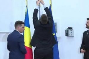 Steagul Estoniei, montat invers la întâlnirea cu Dăncilă. Premierul Estoniei a reparat gafa - VIDEO