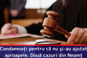 Infracţiune prin inacţiune. Condamnaţi pentru că nu şi-au ajutat aproapele. Două cazuri din Neamţ