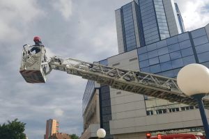 Foto – Pescăruş rănit la o aripă salvat de pompieri la Sibiu