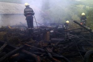Băiatul cu chibrituri: Un copil de 5 ani a dat foc unui depozit de furaje din Pomezeu (FOTO)