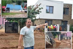 Jurcuţ rade tot! Defrişat de speculanţii imobiliari, un deal din Paleu s-a prăvălit pe o stradă din Oradea (FOTO)