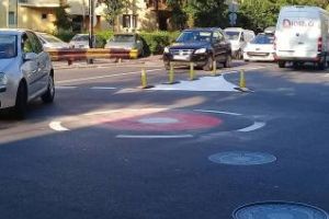 La Cluj-Napoca, a apărut un sens giratoriu desenat pe asfalt - FOTO